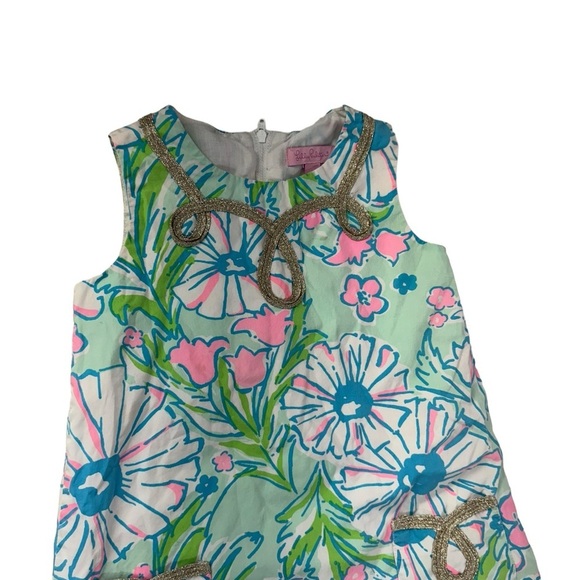 Lilly Pulitzer Dress Girls Delia Sand Bar Blu Splish Splash Size 5 - Picture 3 of 6